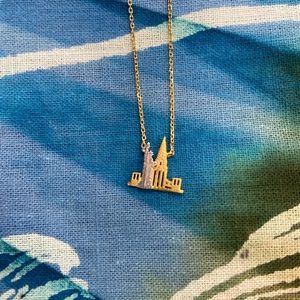 New York NY City Necklace gold & silver tone